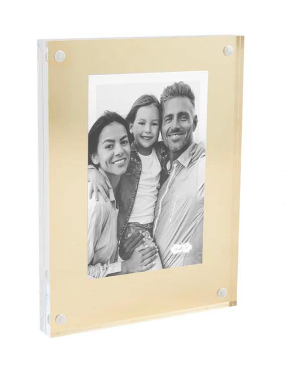 LARGE BRASS ACRYLIC FRAME