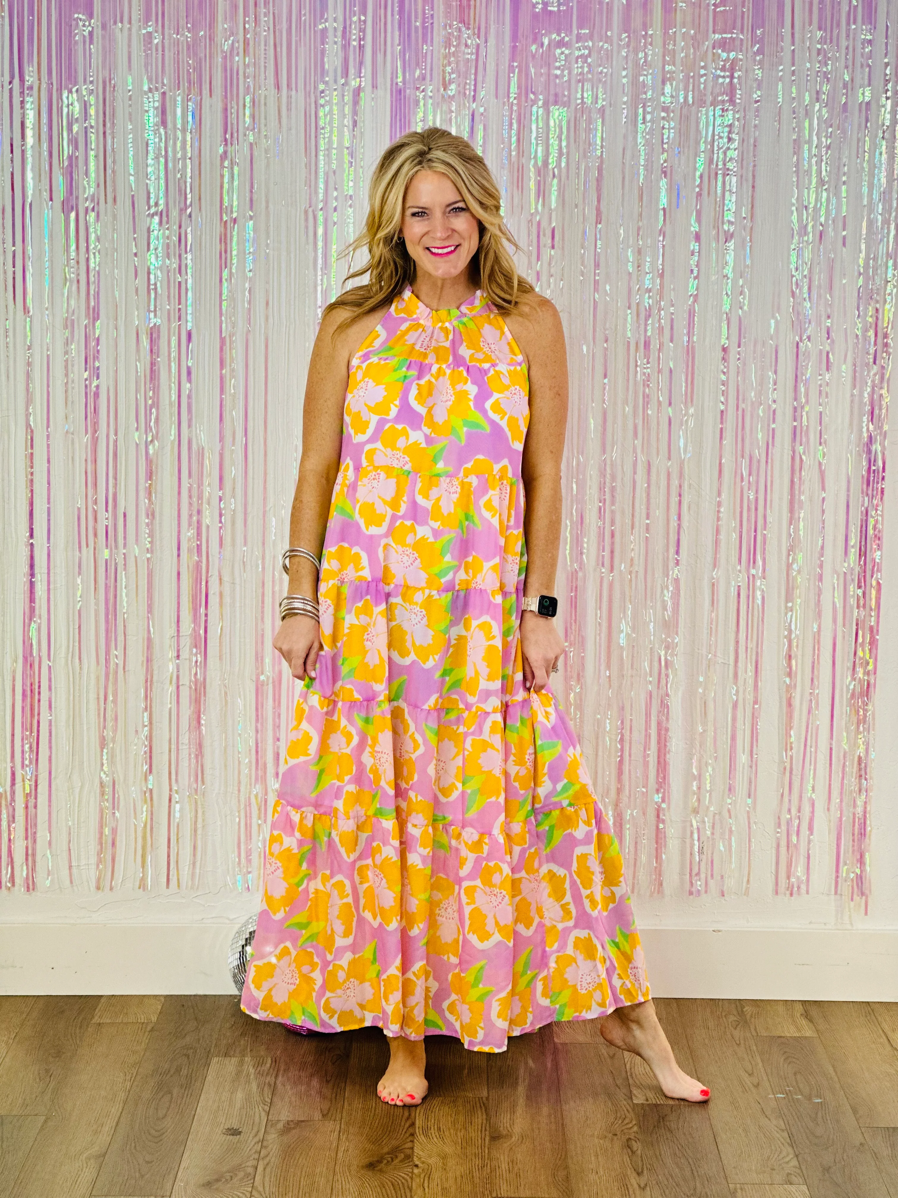 BETHANY DRESS-SEA FLOWER LILAC