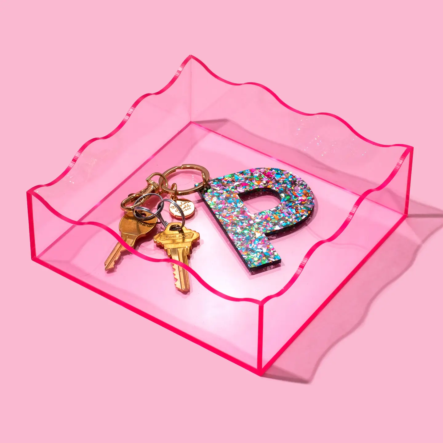 SQUARE WAVY TRAY-HOT PINK