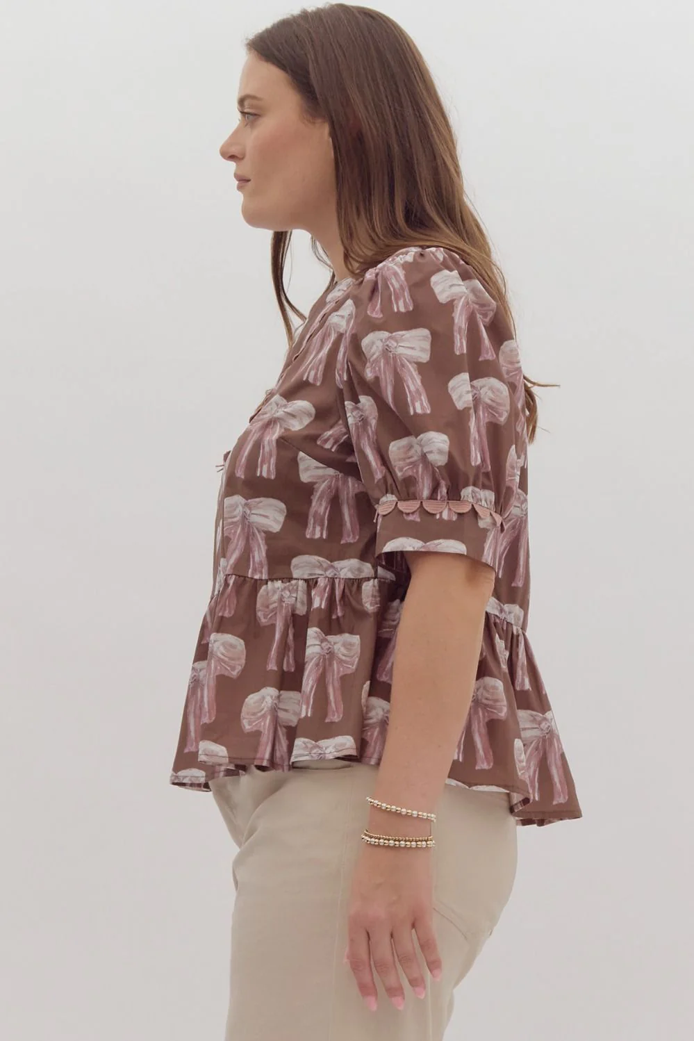 BRYNLEE BOW TOP-BROWN-PLUS