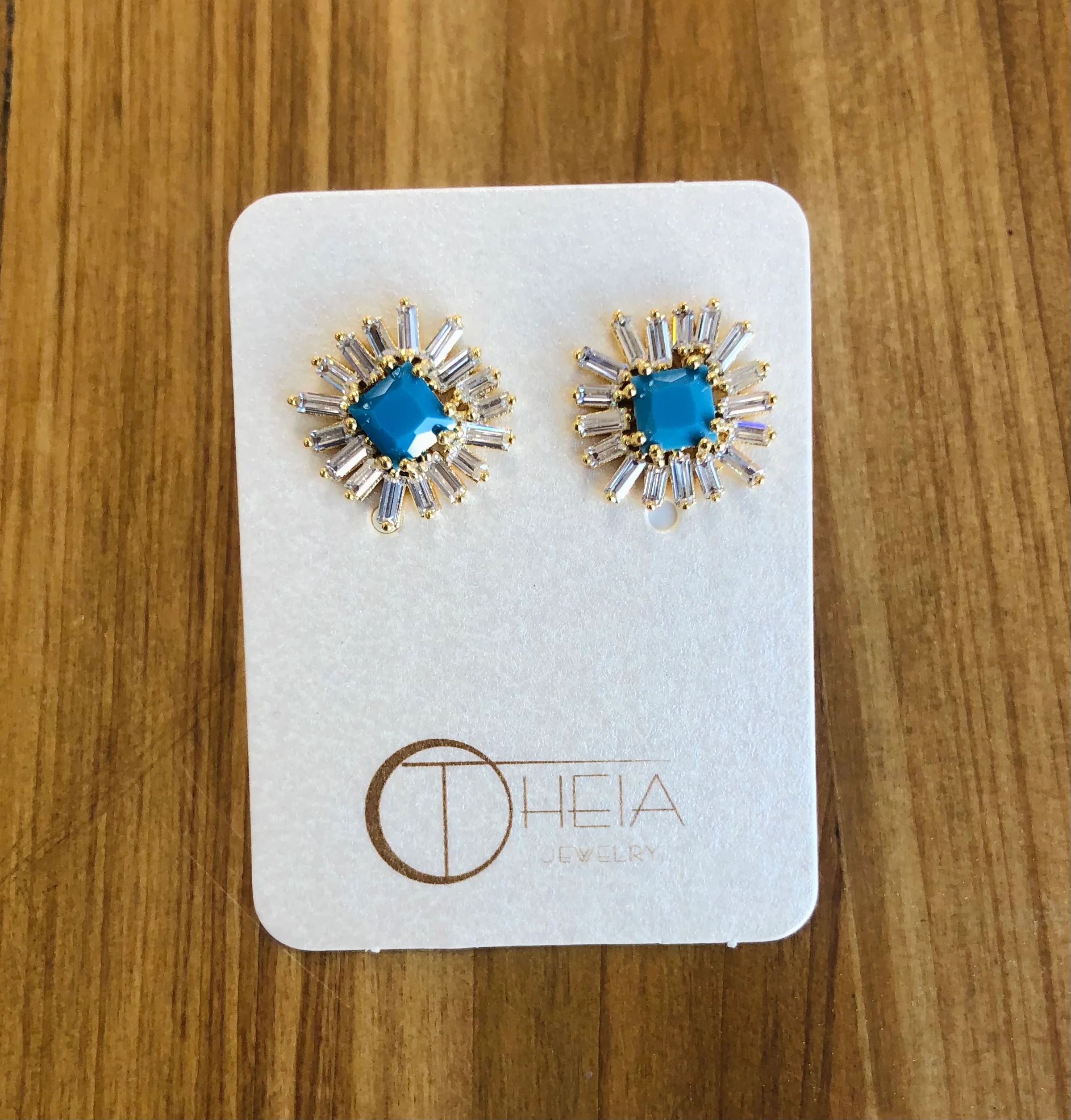 AMALIE STUDS-GOLD/TURQUOISE