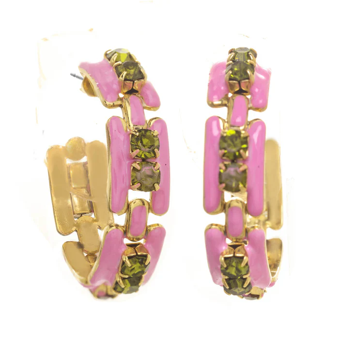 HILLARY HOOPS-BRIGHTPINK/BRIGHT YELLOW