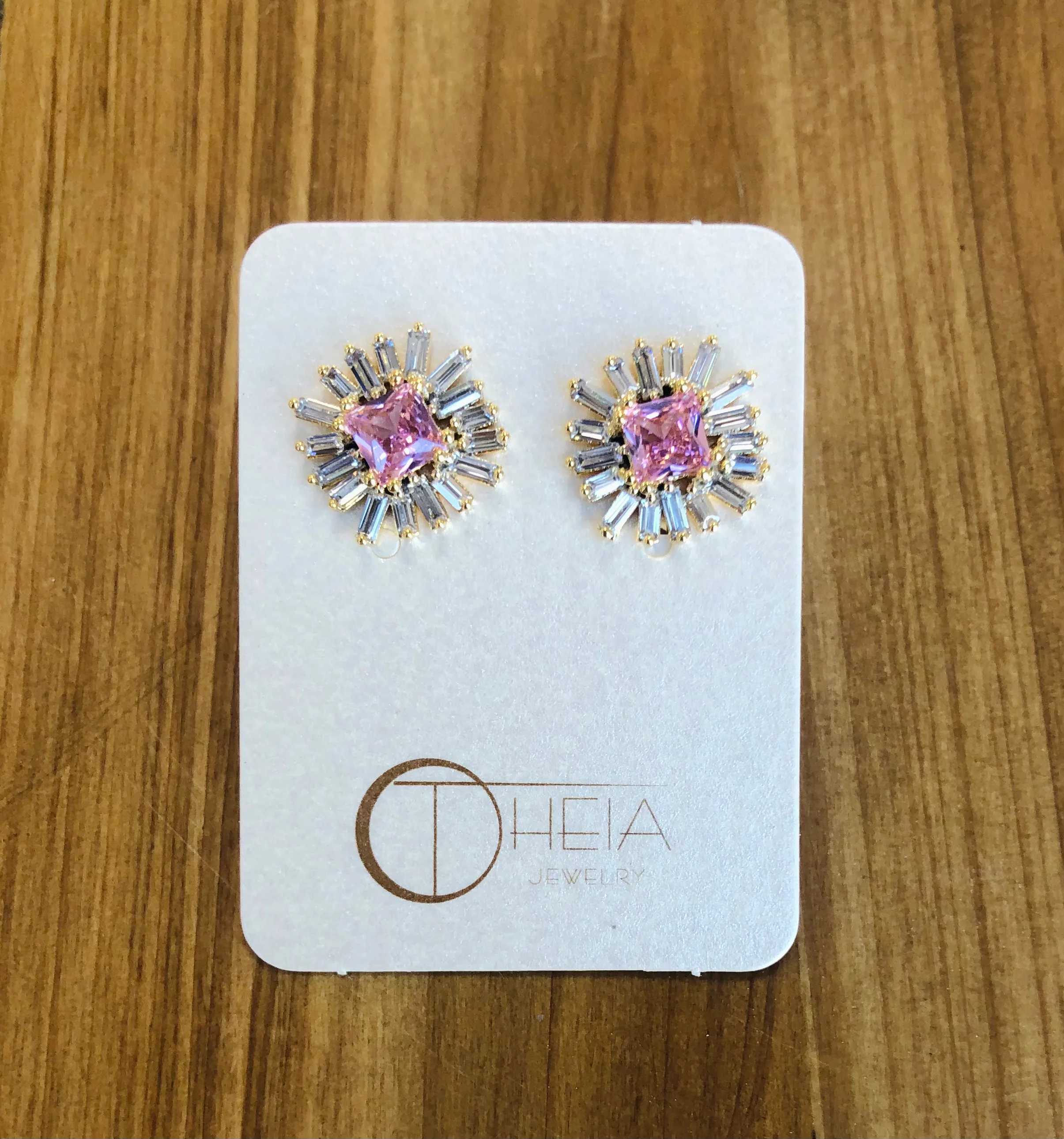 AMALIE STUDS-GOLD/PINK TOURMALINE