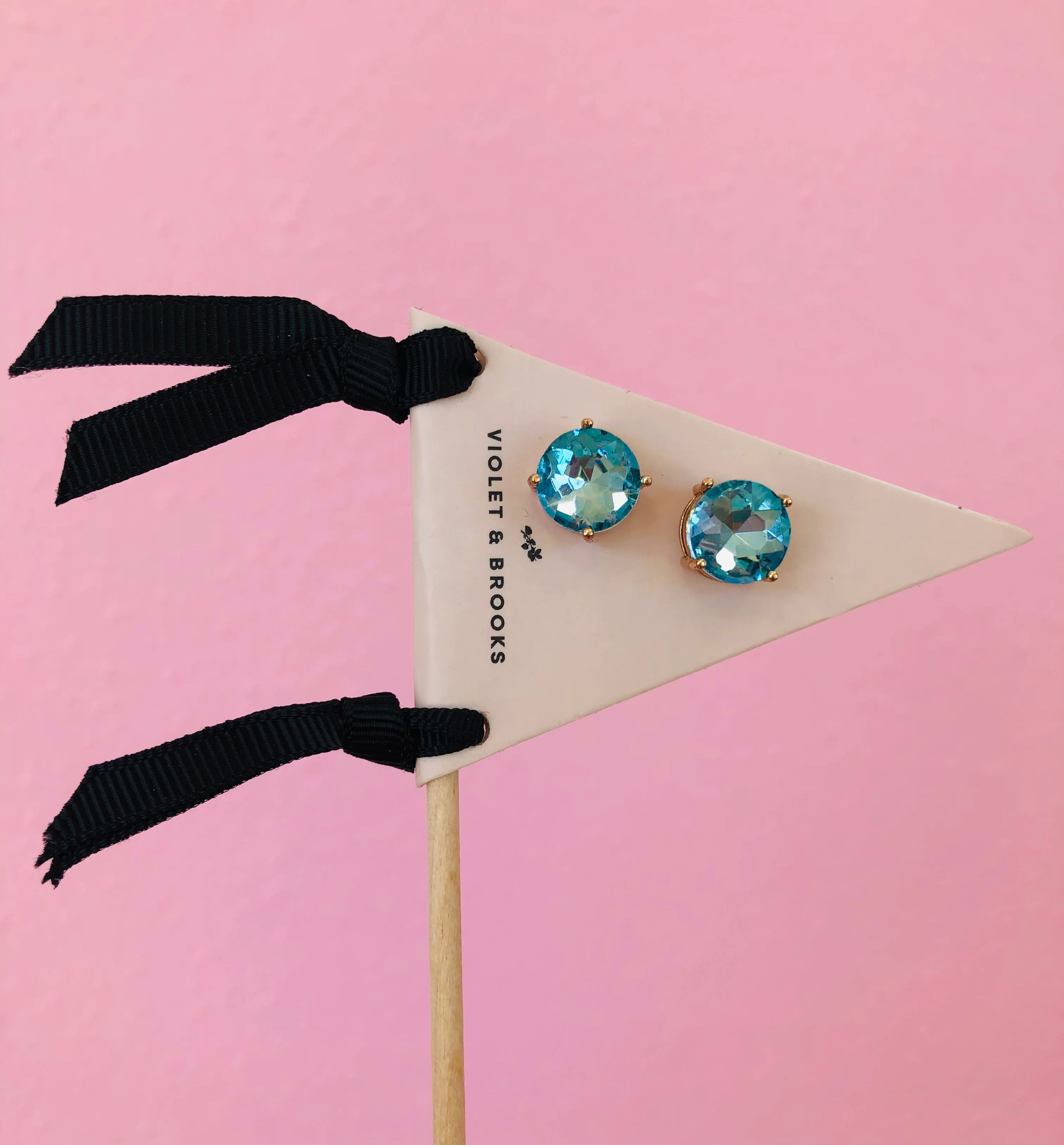 FLORA PENNANT STUDS-AQUA