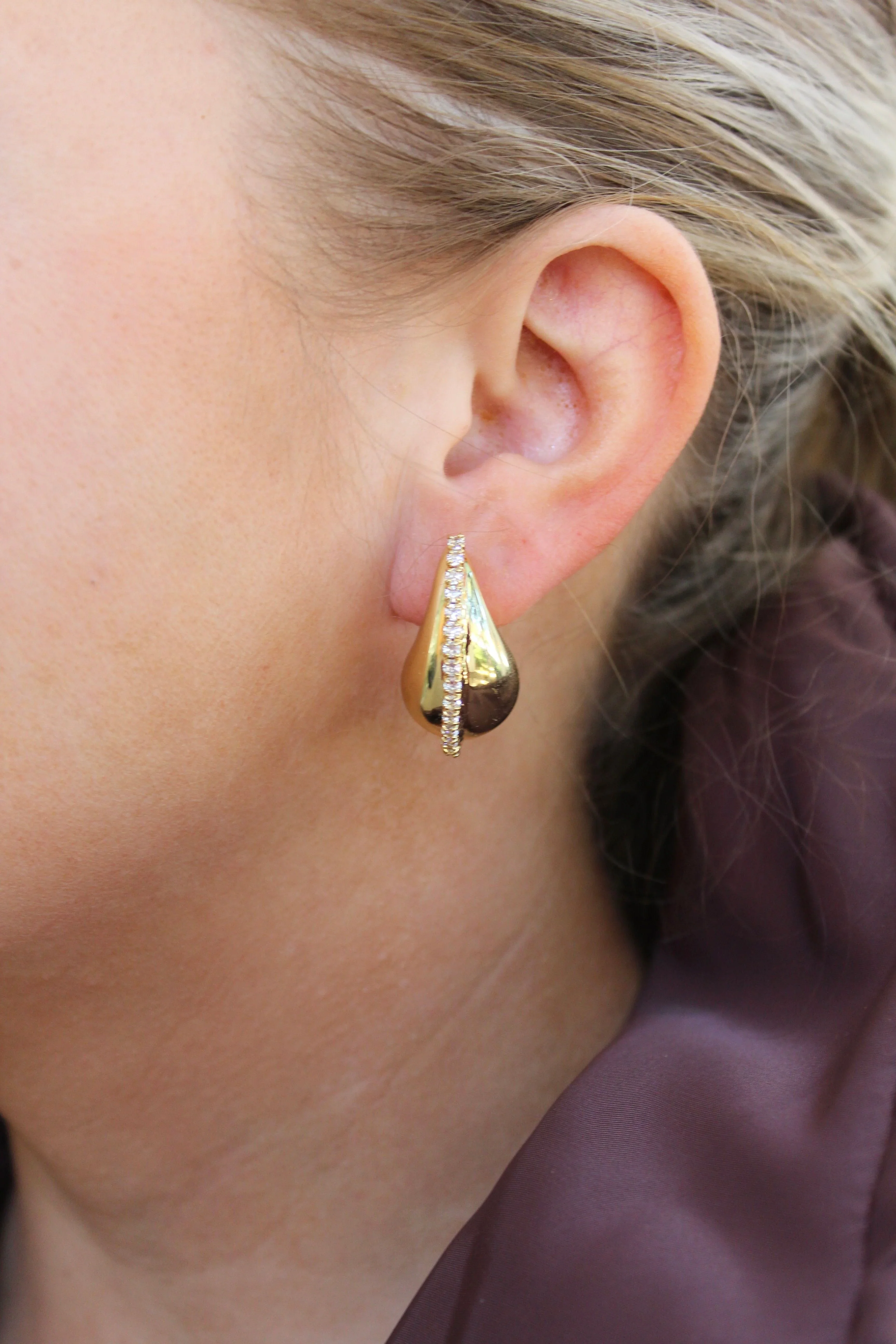 RHINESTONE TEARDROP EARRINGS