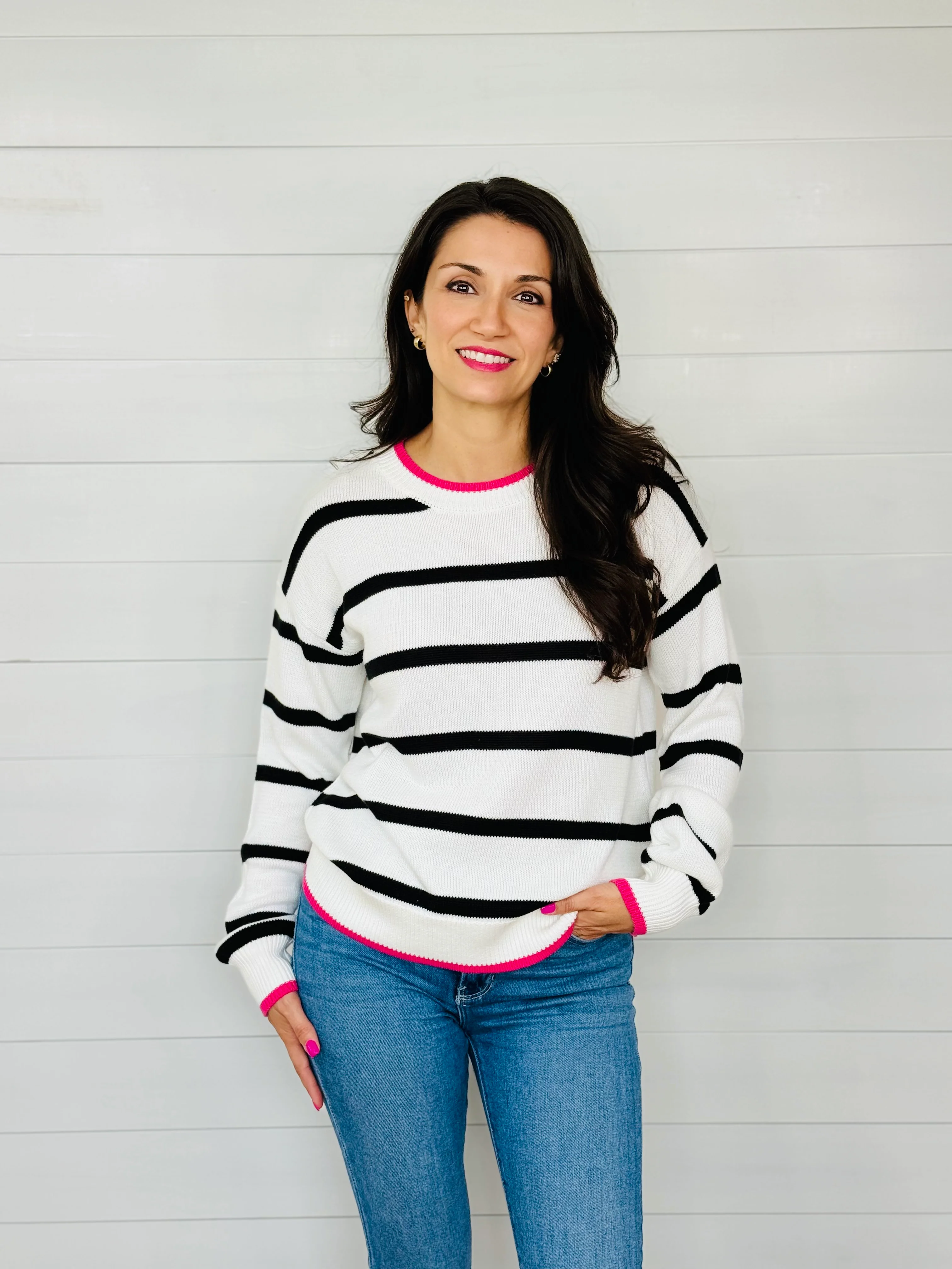 SYDNEY STRIPE SWEATER TOP