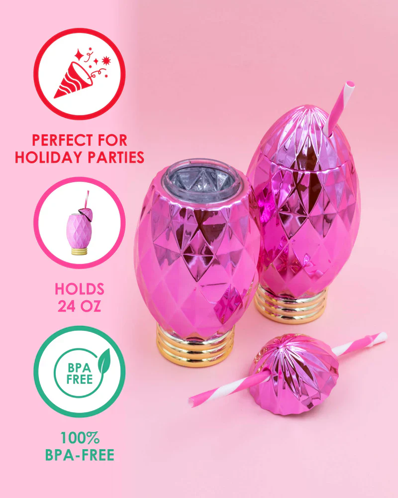 PINK LIGHTBULB SIPPER
