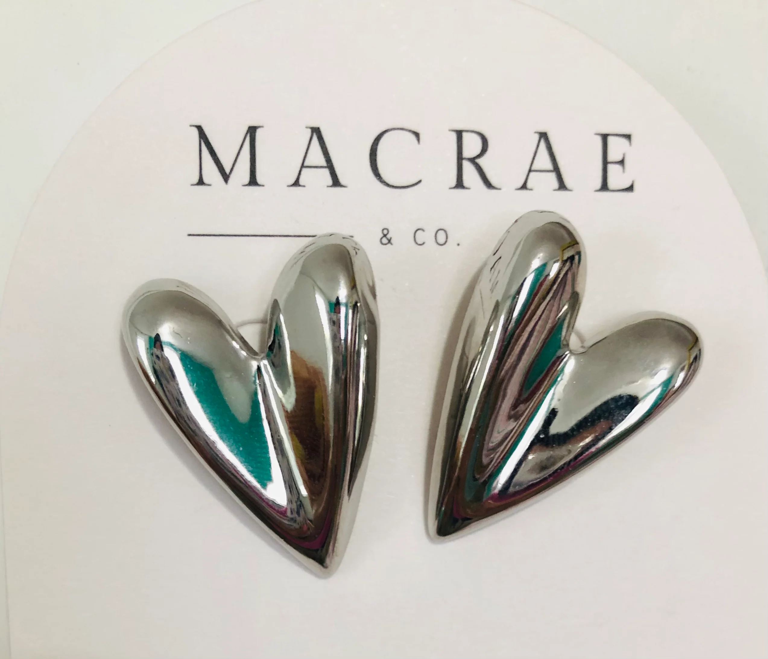 HEART BUBBLE EARRINGS-SILVER